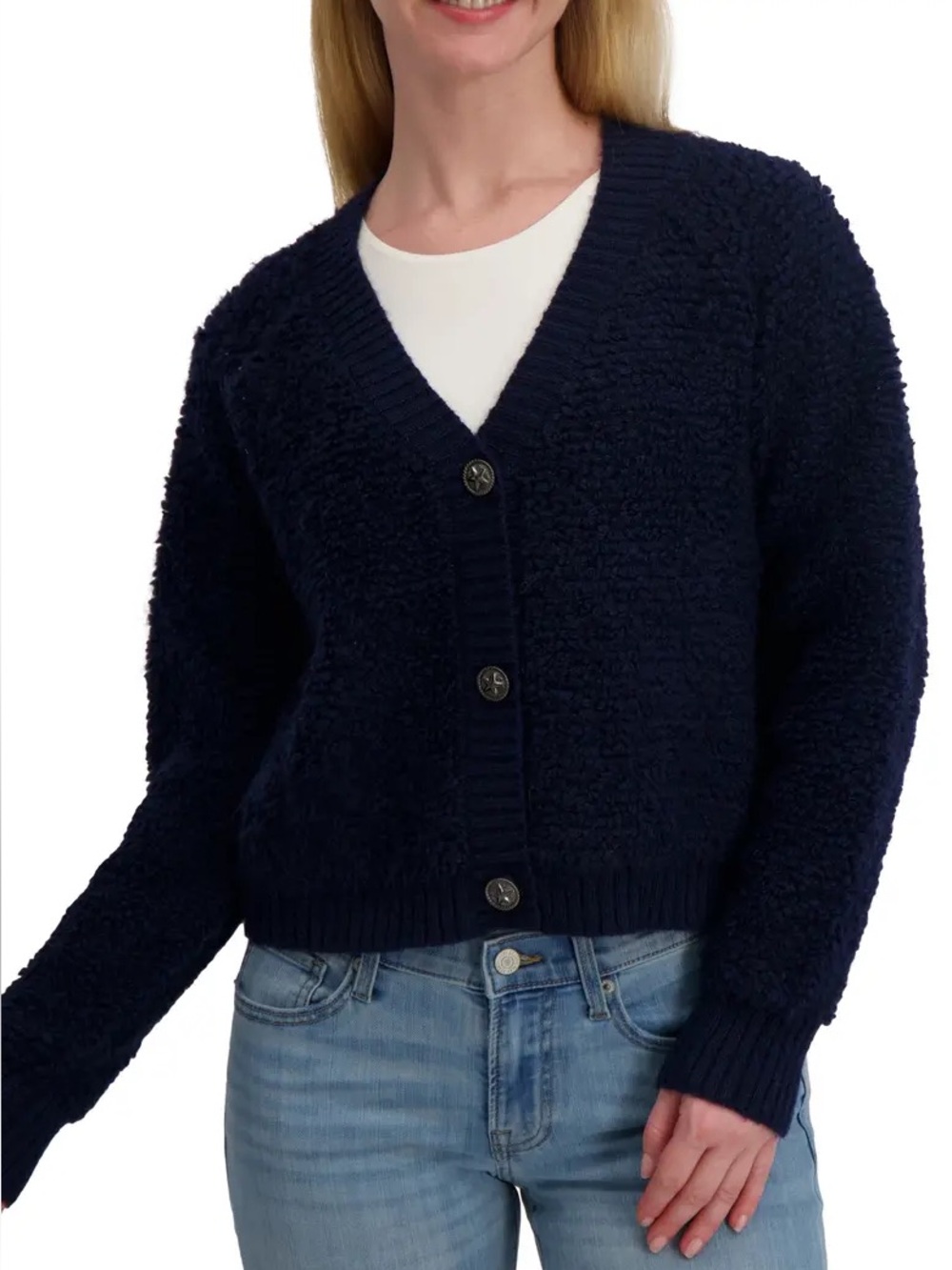 Lucky Brand Raglan Sleeve Bouclé Cardigan